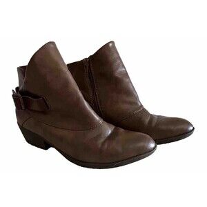 Blowfish Women's Brown Zipper Ankle Boots with Buckle  "Shanna" Size 9